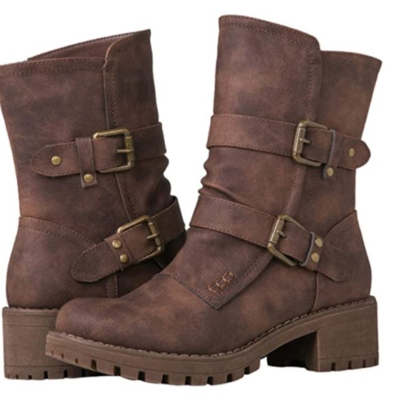 Shoes - Womens Chic Buckle Fashionable Fall & Winter Boots